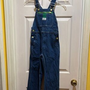 Boys Liberty Denim Overalls with Green Plaid Accent
